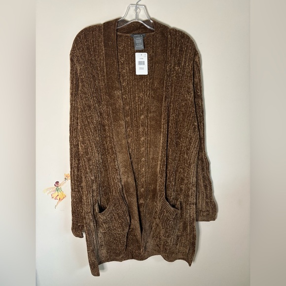 New Matty M Cardigan Size XXL Long sleeves Brown - Picture 5 of 12